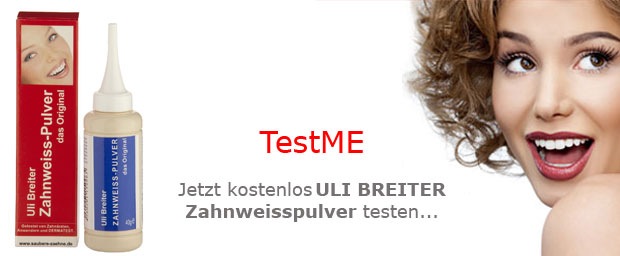 Jetzt kostenlos das ULI BREITER Zahnweisspulver testen
